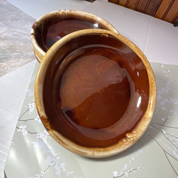 Vintage McCoy Pottery brown drip glaze bowls. - Picture 2 of 6